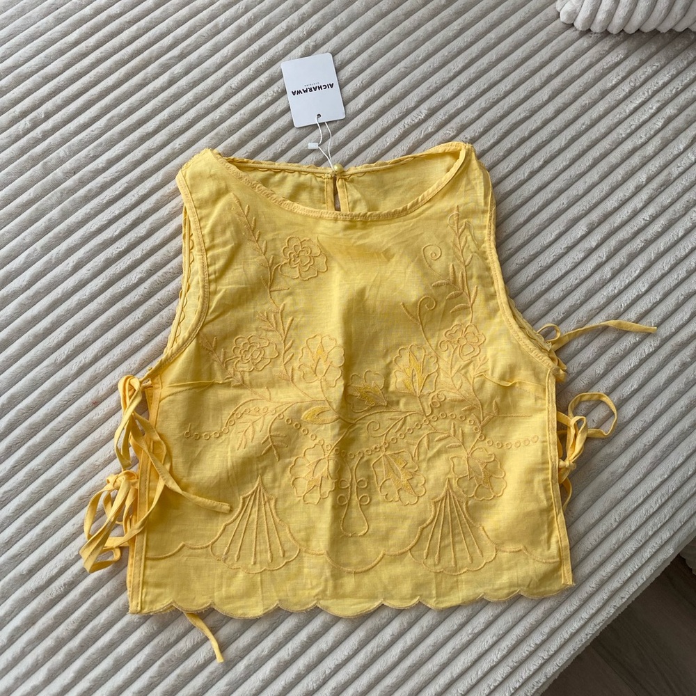 Madewell inspired flower Embroidered Tank Top